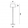 Dimensions lampadaire Lumière XXL Foscarini - Valente Design