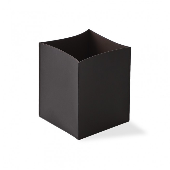 Corbeille à papier Nappa PK - noir marron - Decor Walther - Valentedesign.com