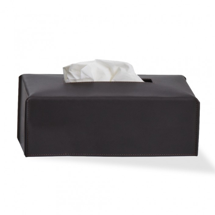 Boîte à mouchoirs Nappa KB - noir marron - Decor Walther - Valentedesign.com