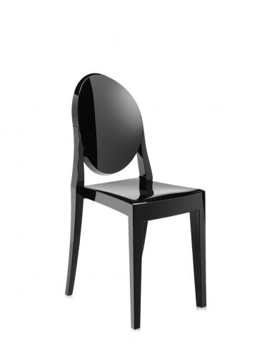 Chaise VICTORIA GHOST noir Kartell - Valente Design de 3/4