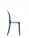 Chaise VICTORIA GHOST bleu poudré Kartell - Valente Design  de profil
