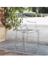 Chaise LOUIS GHOST cristal Kartell - Valente Design sur terrasse