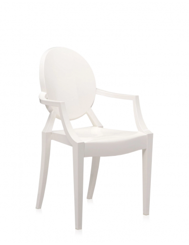 Chaise LOUIS GHOST blanc Kartell - Valente Design de 3/4