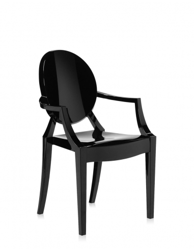 Chaise LOUIS GHOST noir Kartell - Valente Design de 3/4