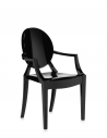Chaise LOUIS GHOST noir Kartell - Valente Design de 3/4