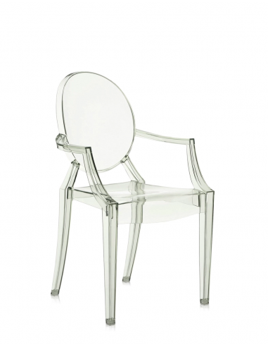 Chaise LOUIS GHOST vert transparent Kartell - Valente Design de 3/4