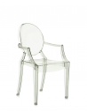 Chaise LOUIS GHOST vert transparent Kartell - Valente Design de 3/4