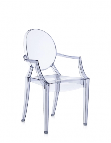 Chaise LOUIS GHOST bleu clair Kartell - Valente Design de 3/4