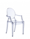 Chaise LOUIS GHOST bleu clair Kartell - Valente Design de 3/4