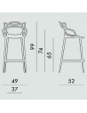 Dimension tabouret MASTERS STOOL 65 cm Kartell - Valente design