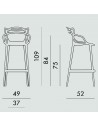 Dimension tabouret MASTERS STOOL 75 cm Kartell - Valente design