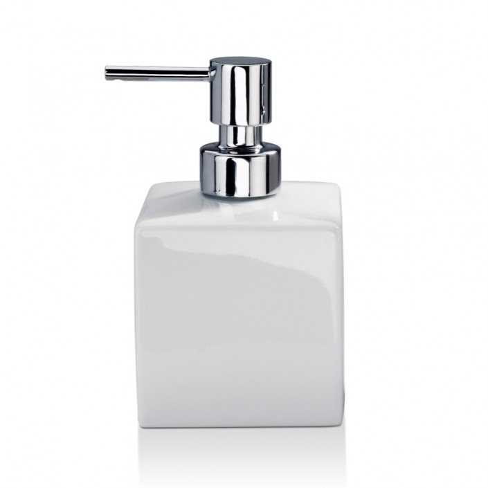 Distributeur de savon Porzellan DW 525 - Chrome et blanc - Decor Walther - Valentedesign.com