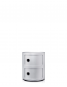 Meuble Componibili Classic 2 Portes argent mat Kartell - Valente Design - de face