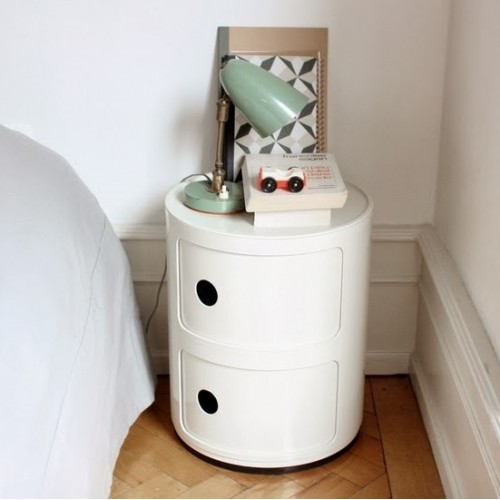 Meuble Componibili Classic 2 Portes blanc Kartell - Valente Design - table de nuit chambre