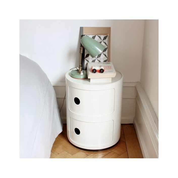 Meuble Componibili Classic 2 Portes blanc Kartell - Valente Design - table de nuit chambre