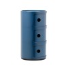 Meuble Componibili Classic 3 Portes bleu - Kartell Valente Design - de côté