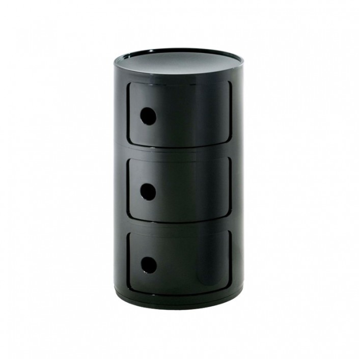Meuble Componibili Classic 3 Portes noir - Kartell Valente Design