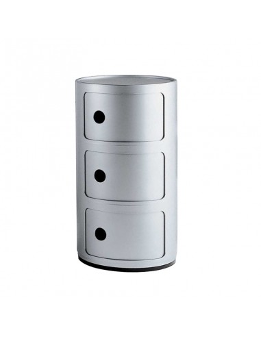 Meuble Componibili Classic 3 Portes argent mat - Kartell Valente Design