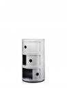 Meuble Componibili Classic 3 Portes argent mat - Kartell Valente Design - portes ouvertes