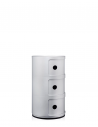 Meuble Componibili Classic 3 Portes argent mat - Kartell Valente Design - de côté