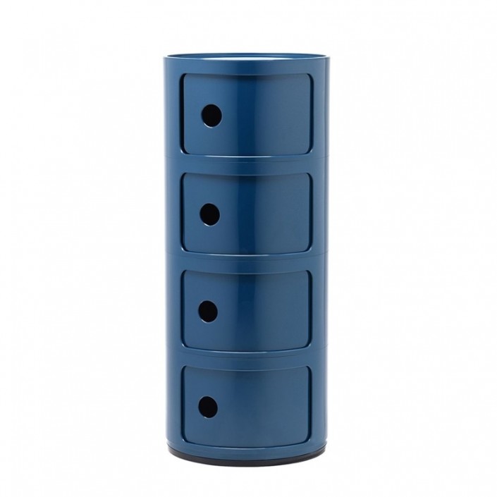 Meuble Componibili Classic 4 Portes bleu Kartell - Valente Design - de face