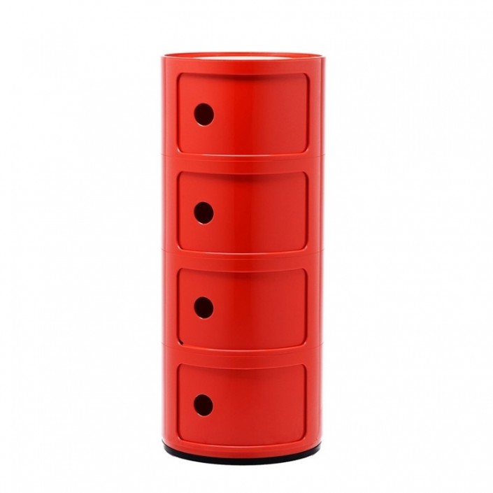 Meuble Componibili Classic 4 Portes rouge Kartell - Valente Design - de face