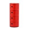 Meuble Componibili Classic 4 Portes rouge Kartell - Valente Design - de face