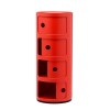 Meuble Componibili Classic 4 Portes rouge Kartell - Valente Design - portes ouvertes