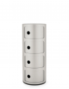 Meuble Componibili Classic 4 Portes argent mat Kartell - Valente Design - de face