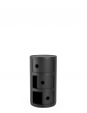 Meuble Componibili Recycled 3 Portes noir mat Kartell - Valente Design - portes ouvertes