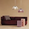 Meuble Componibili Bio 3 Portes rose Kartell - Valente Design - mise en scène avec suspensions FL/Y TRANSPARENT