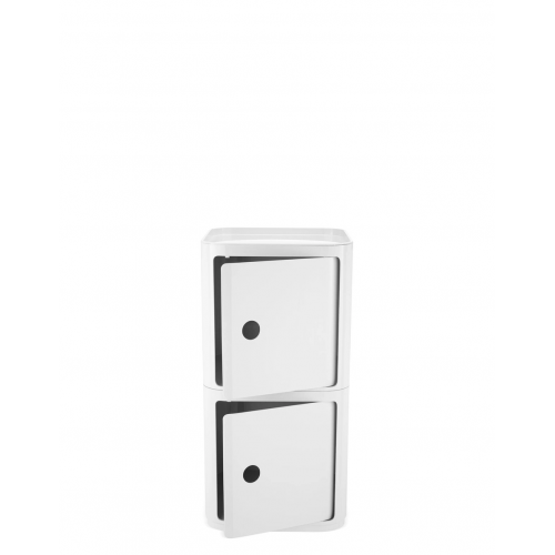 Meuble Componibili Classic Big 2 Portes Kartell - Valente Design - de face avec portes ouvertes