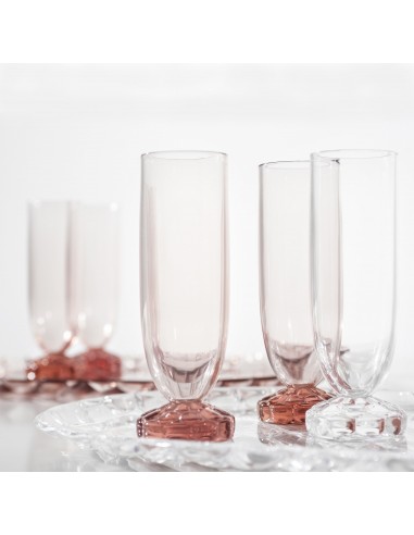 Flutes JELLIES FAMILY cristal et rose Kartell - Valente Design