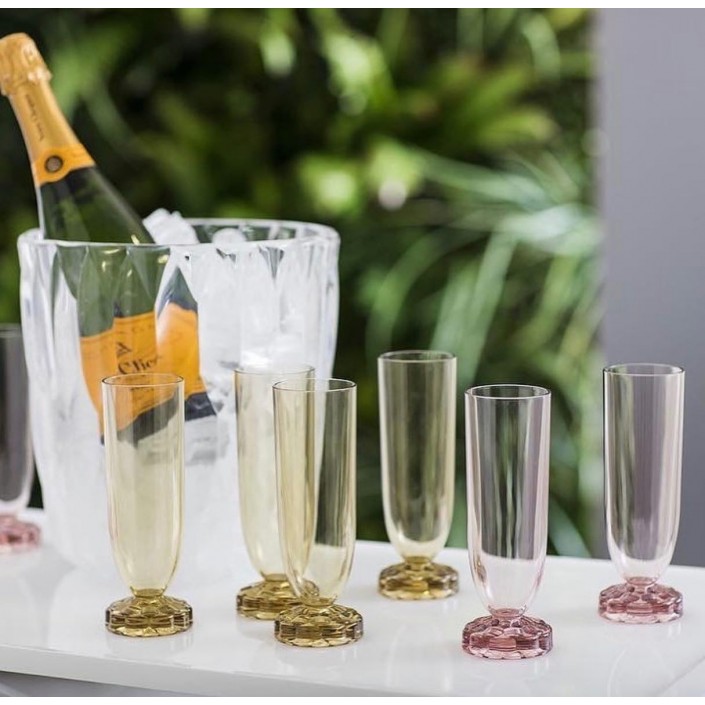 Flutes JELLIES FAMILY Kartell - Valente Design - avec bouteille de champagne