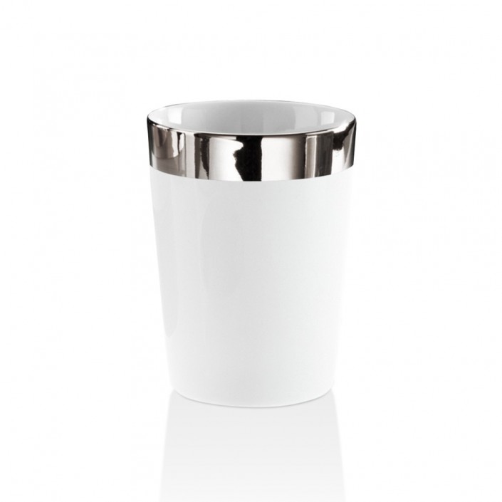 Gobelet Porzellan BE 50 - chrome et blanc - Decor Walther - Valentedesign.com