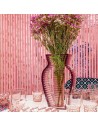 Vase I SHINE rose Kartell - Valente Design - avec bouquet rose