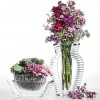 Vase I SHINE cristal Kartell - Valente Design - mise en scène bouquet champêtre rose