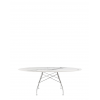 Table Glossy Marble Oval structure chrome - plateau marbre blanc - Kartell Valente Design