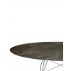 Table Glossy Marble Oval structure chrome - plateau bronze ancien - Kartell Valente Design   - détails