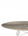 Table Glossy Marble Oval structure chrome - plateau gris tropical - Kartell Valente Design - détail