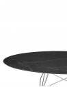 Table Glossy Marble Oval structure chrome - plateau marbre noir - Kartell Valente Design - détails