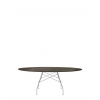 Table Glossy Marble Oval structure chrome - plateau bronze ancien - Kartell Valente Design