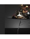 Table Glossy Marble Oval structure chrome - plateau marbre noir - Kartell Valente Design - mise en scène