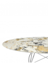 Table Glossy Marble Oval structure chrome - plateau symphonie - Kartell Valente Design - détails