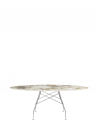 Table Glossy Marble Oval structure chrome - plateau symphonie - Kartell Valente Design