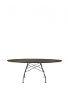 Table Glossy Marble Oval structure noir - plateau bronze ancien - Kartell Valente Design