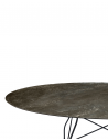 Table Glossy Marble Oval structure noir - plateau bronze ancien - Kartell Valente Design - détails