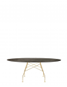Table Glossy Marble Oval structure or - plateau bronze ancien - Kartell Valente Design