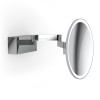 Miroir mural éclairant grossissant 5x Vision R - chrome - Decor Walther - Valentedesign.com
