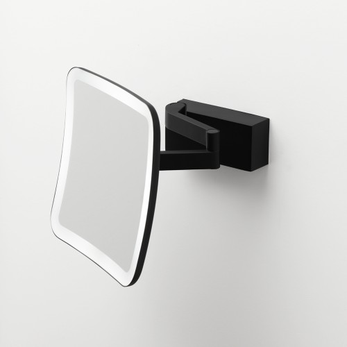 Miroir mural éclairant grossissant 5x Vision S - noir - Decor Walther - Valentedesign.com